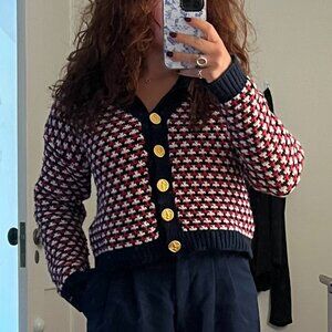 Savannah Cardigan ~ Red, White and Blue (Trovita Birds of Paradis)